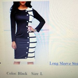 HOLIDAY SALE!!! LAST ONE LEFT - Women's long-sleeve pinstripe dress, NWOT